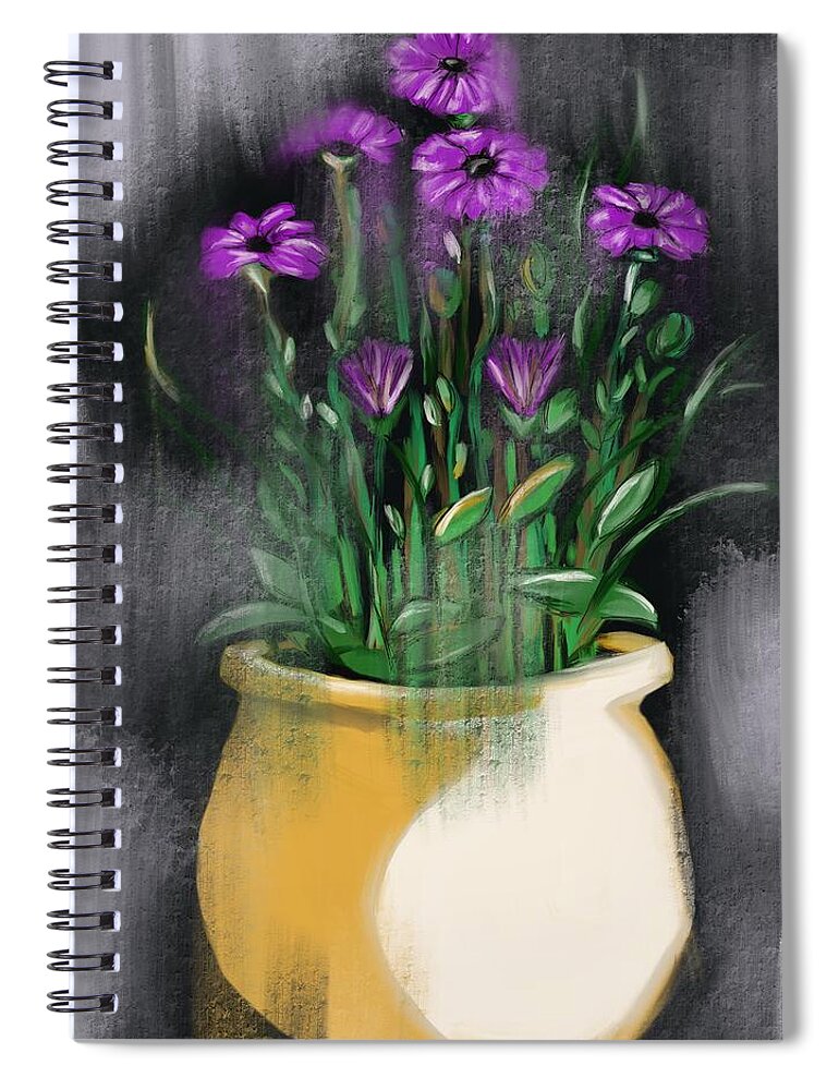 Rain Spiral Notebook featuring the painting Purple Rain by Anne Seay