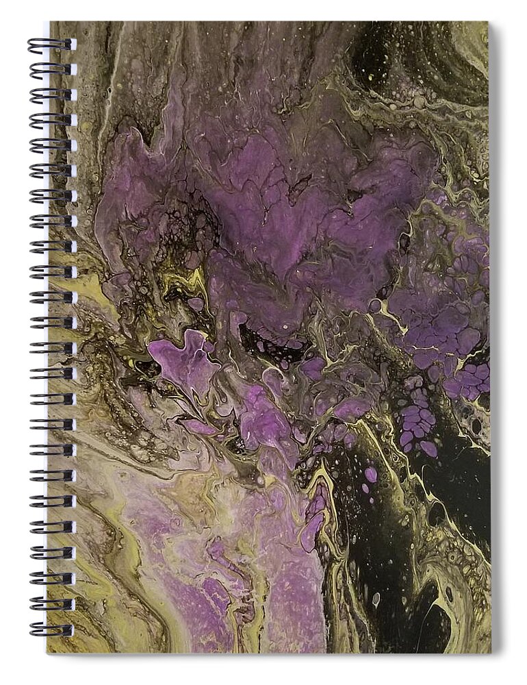 Abstract Spiral Notebook featuring the painting Purple Rose by Pour Your heART Out Artworks