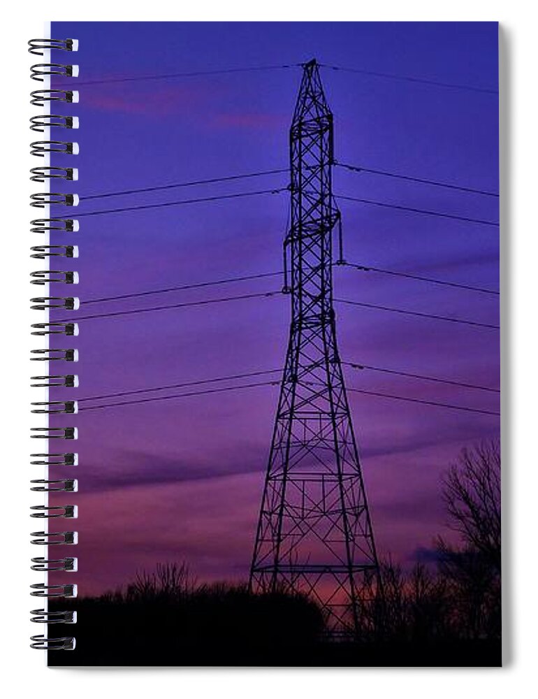 - Purple Tower Spiral Notebook featuring the photograph - Purple Tower by THERESA Nye