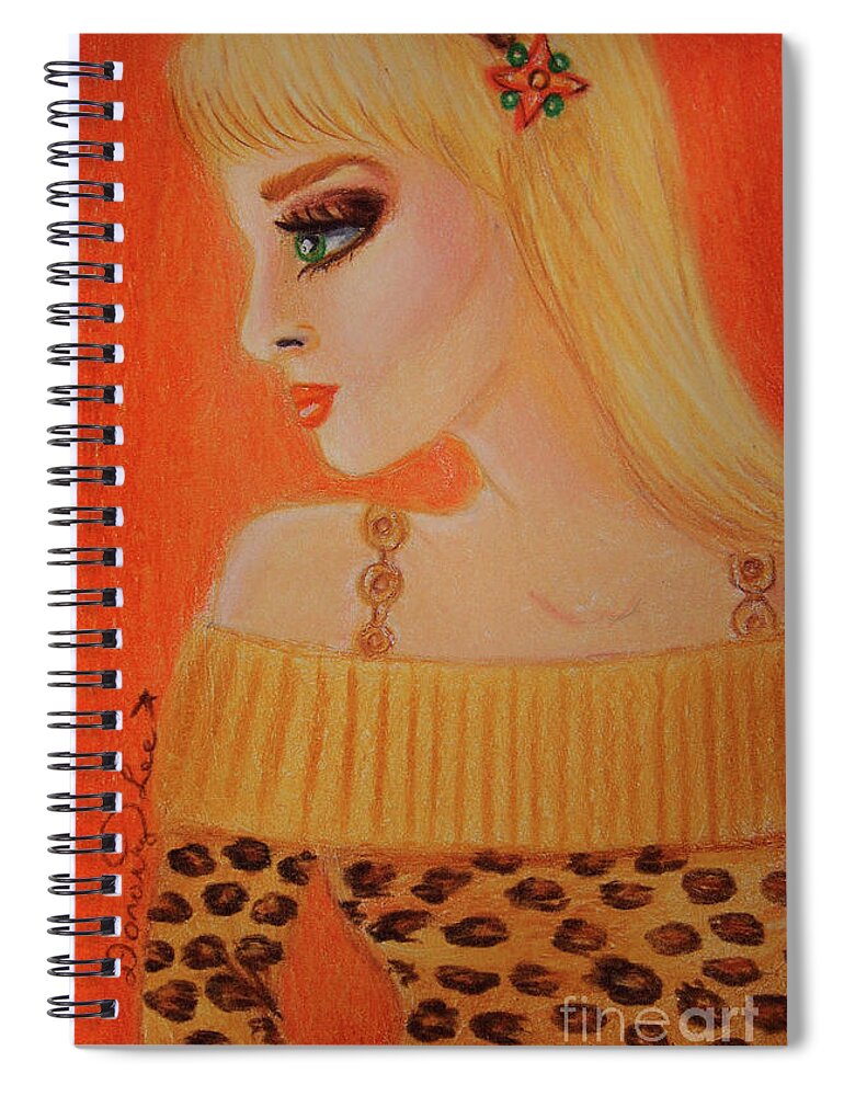 Fashion Spiral Notebook featuring the painting Purrfect Sweater by Dorothy Lee