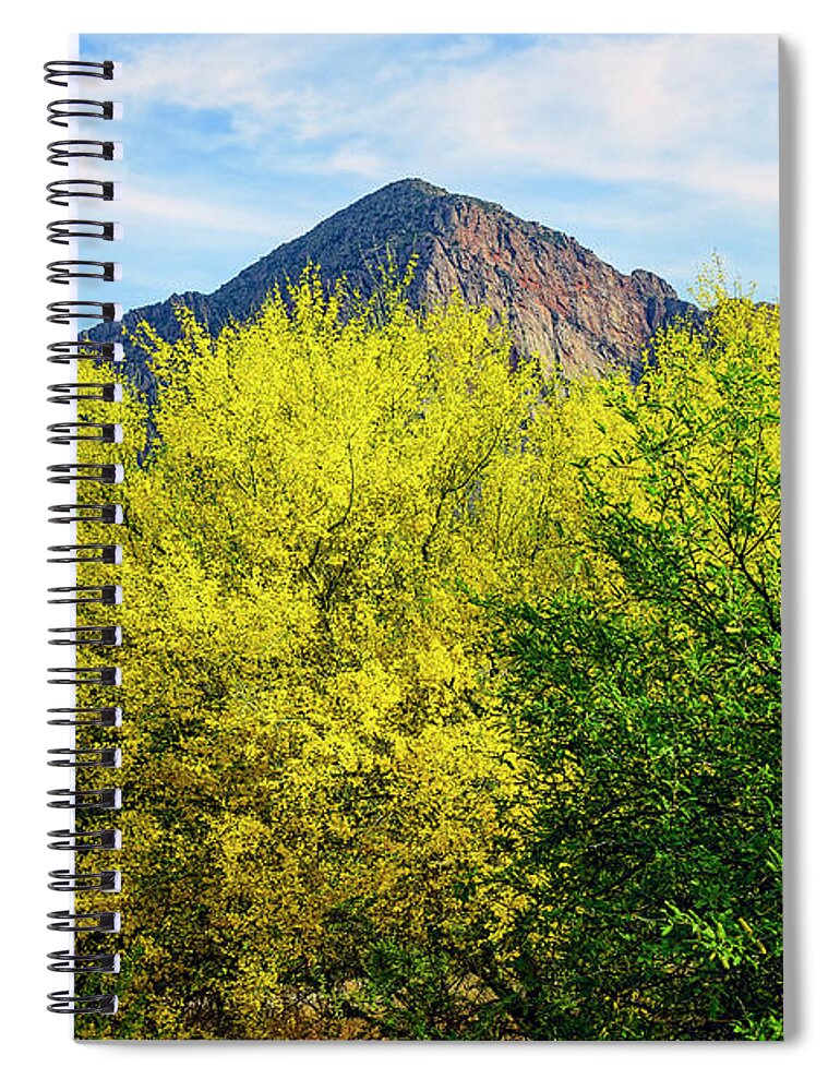 Arizona Spiral Notebook featuring the photograph Pusch Peak Spring 25093 by Mark Myhaver