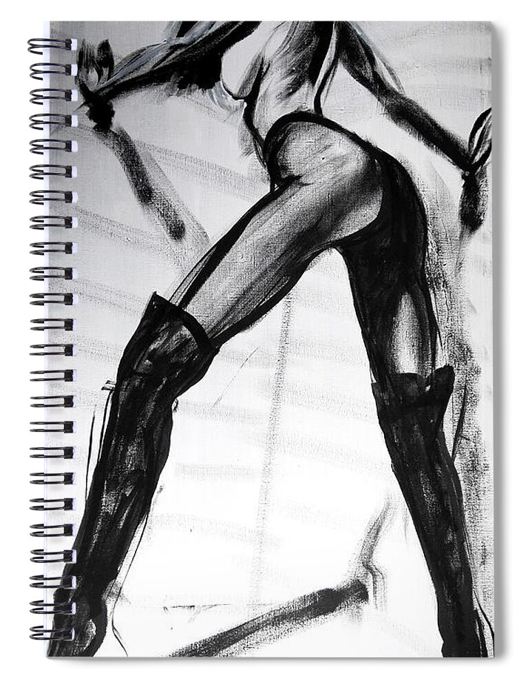 Beautiful Spiral Notebook featuring the painting Puss in Boots by Jarko Aka Lui Grande