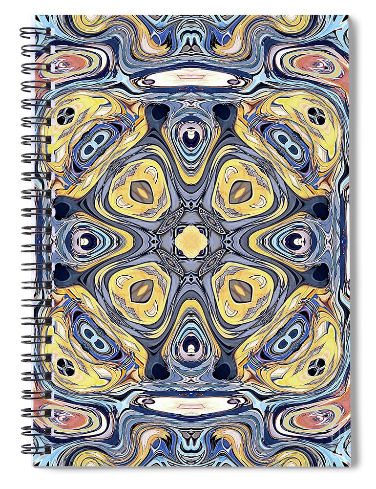 Mandala Spiral Notebook featuring the digital art Quadrant Symmetry by Phil Perkins