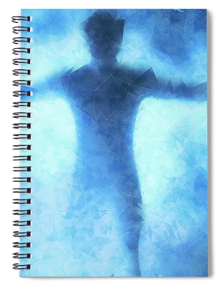  Horror Spiral Notebook featuring the painting Quantum Leap by Hall Nick
