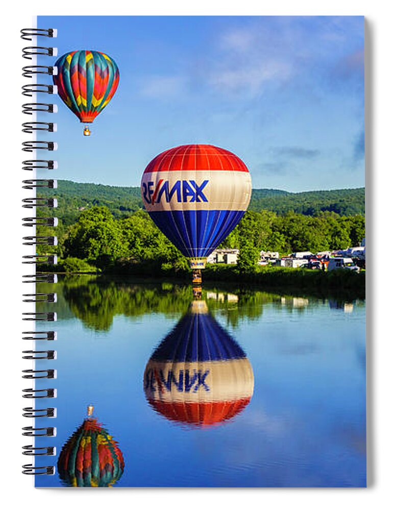 Vermont Spiral Notebook featuring the photograph Quechee Baloon Festival by Scenic Vermont Photography