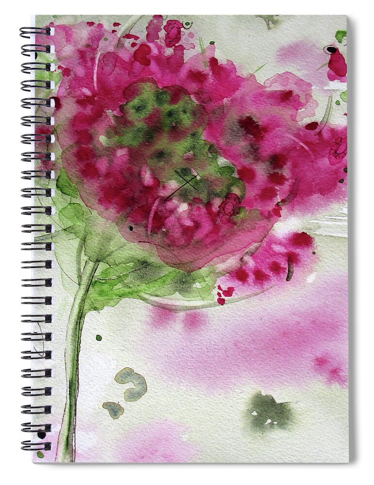 Floral Watercolor Spiral Notebook featuring the painting Queen Anne's Lace by Dawn Derman