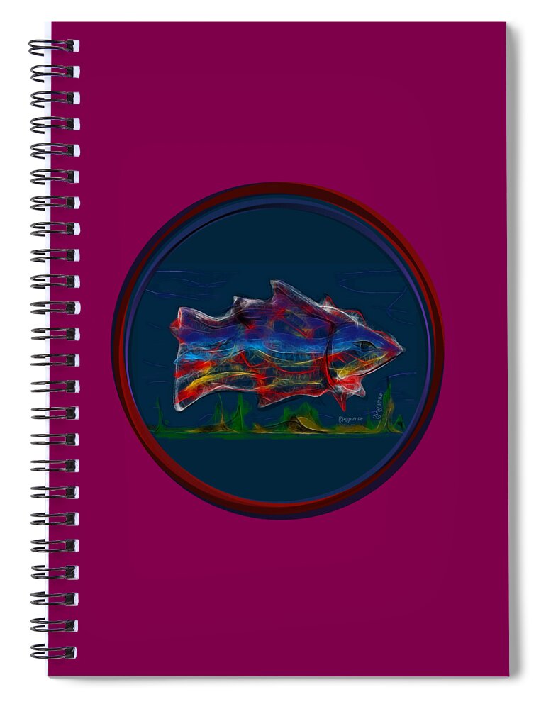 Queen Spiral Notebook featuring the digital art Queen of lake by Ljev Rjadcenko