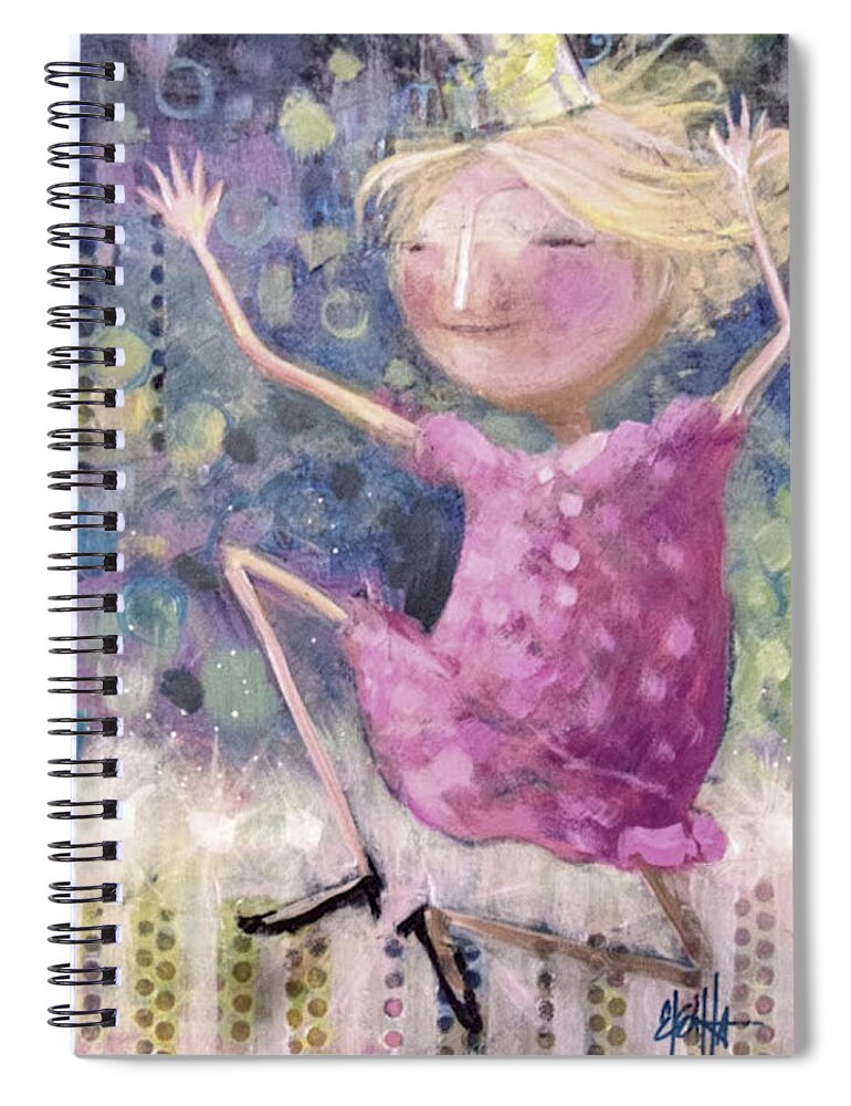 Dancing Girl Spiral Notebook featuring the painting Queens Should Dance by Eleatta Diver