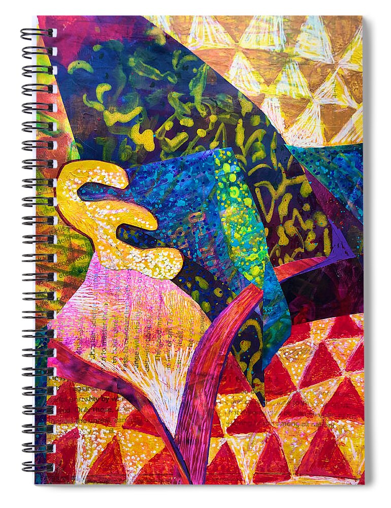  Spiral Notebook featuring the painting Reading in Bed by Polly Castor