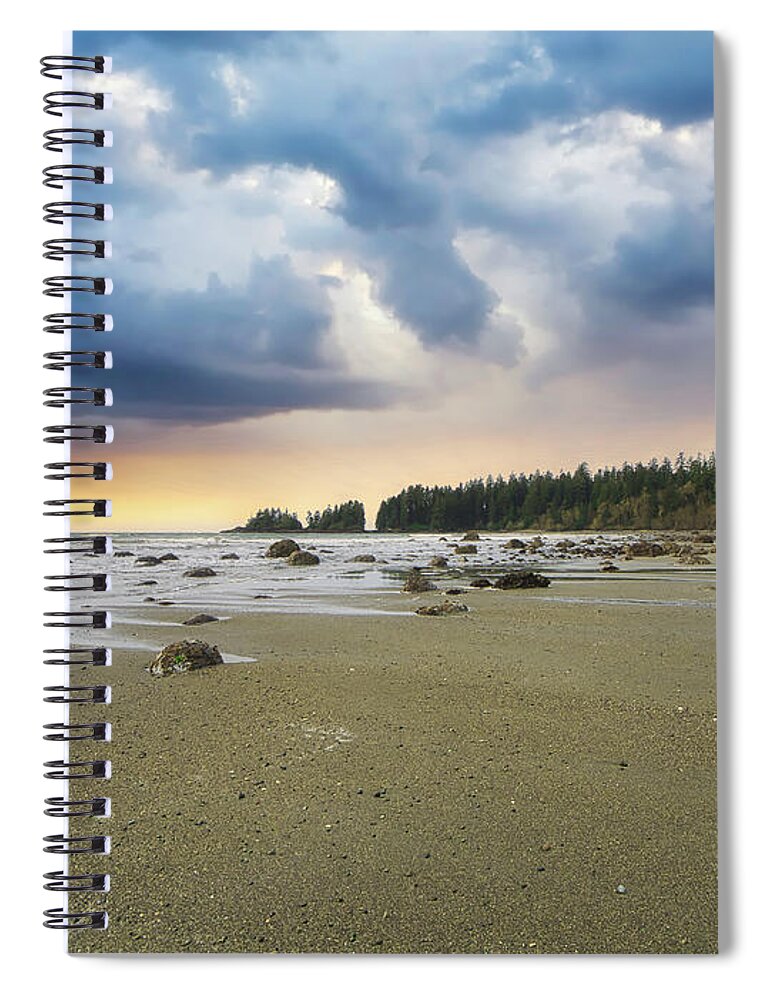 Landscape Spiral Notebook featuring the photograph Quisitis Point Weather and Sunglowlow by Allan Van Gasbeck