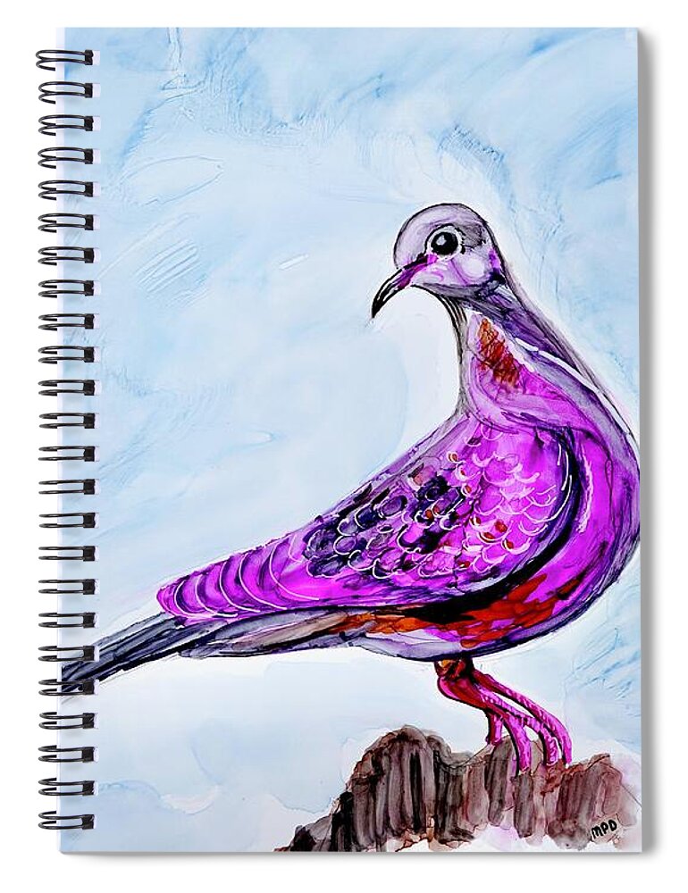 Pigeons.dove Spiral Notebook featuring the painting Radiant Dove by Patty Donoghue