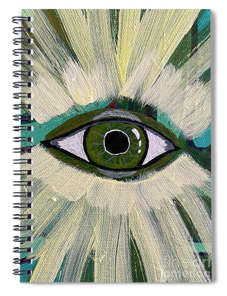 #eye #vision #radiance #access Spiral Notebook featuring the painting Radiant Vision by Sylvia Becker-Hill