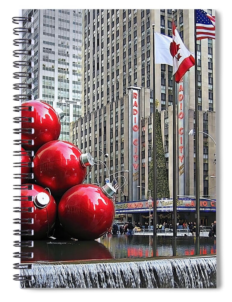New York Spiral Notebook featuring the photograph Radio City New York by Carlos Diaz