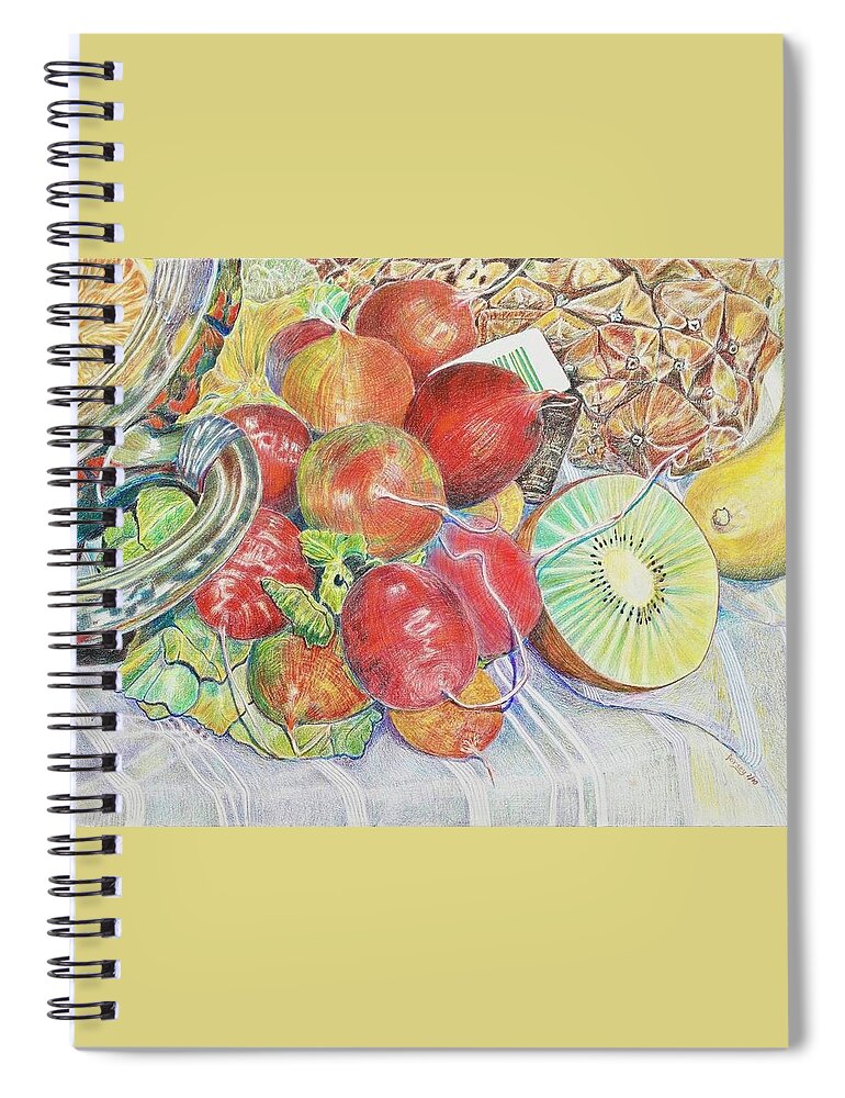 Vegetables Spiral Notebook featuring the painting Radish Bouquet by Dorsey Northrup