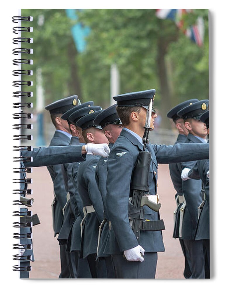 Raf Spiral Notebook featuring the photograph RAF on Parade at 100 by Andrew Lalchan