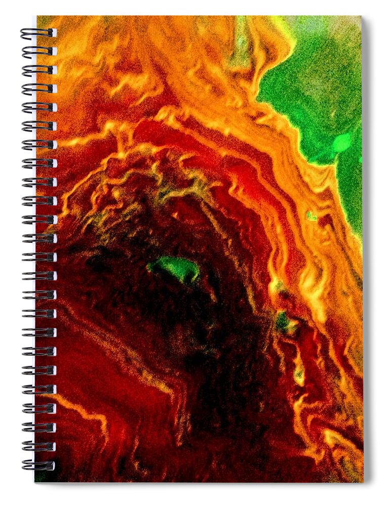 Fire Spiral Notebook featuring the painting Raging Inferno by Anna Adams