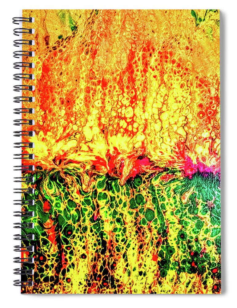 Spring Spiral Notebook featuring the painting Raging Spring by Anna Adams