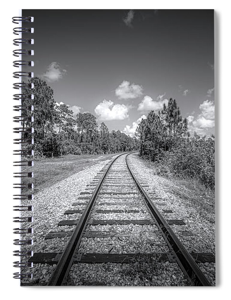 Railroad Tracks Spiral Notebook featuring the photograph Rail America by Mark Andrew Thomas