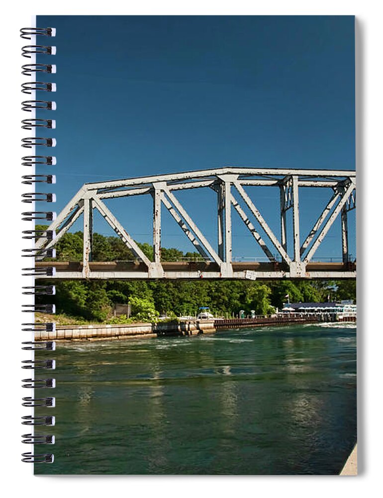 Canal Spiral Notebook featuring the photograph Railroad Bridge by Cathy Kovarik