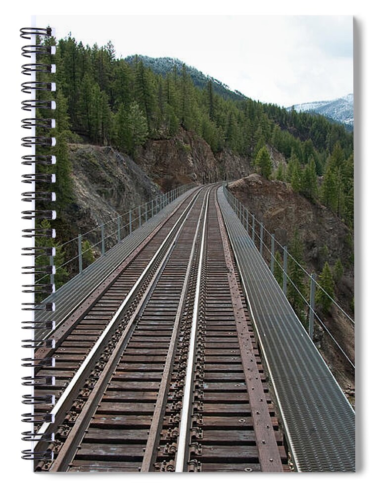 Train Spiral Notebook featuring the photograph Rails To The Mountain by Pamela Dunn-Parrish