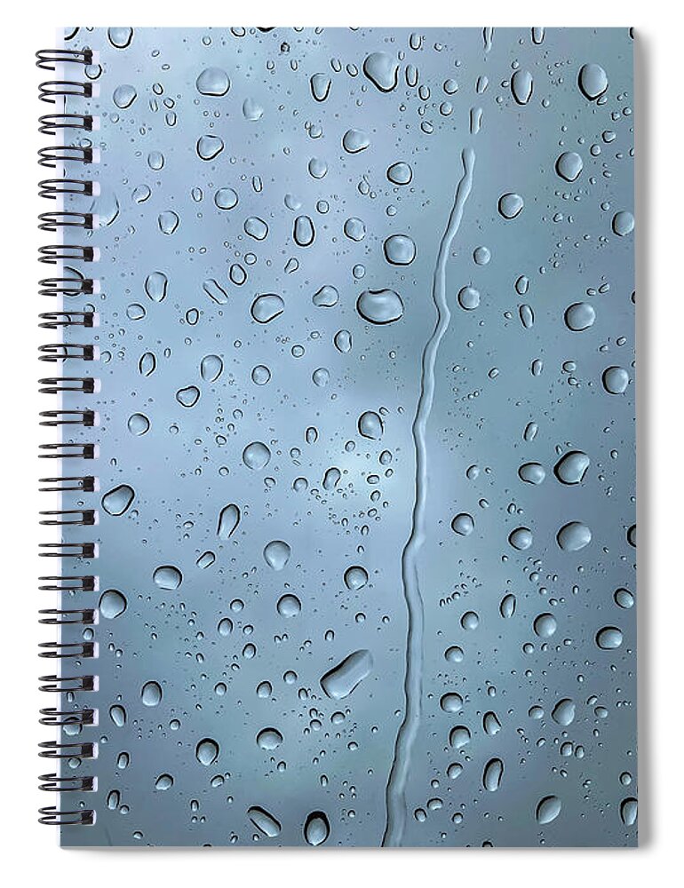 Rain Drops Spiral Notebook featuring the photograph Rain Drops on a Window by Christopher Johnson