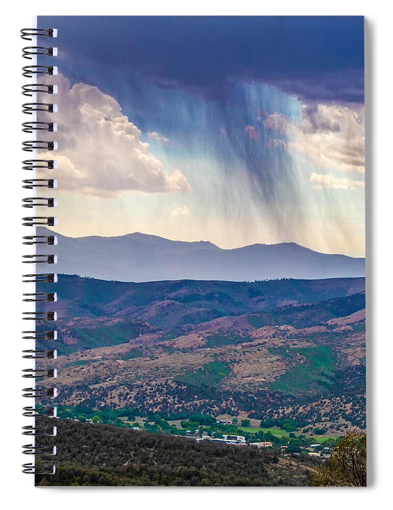 Taos Spiral Notebook featuring the photograph Rain over beautiful Ruidoso NM by Elijah Rael