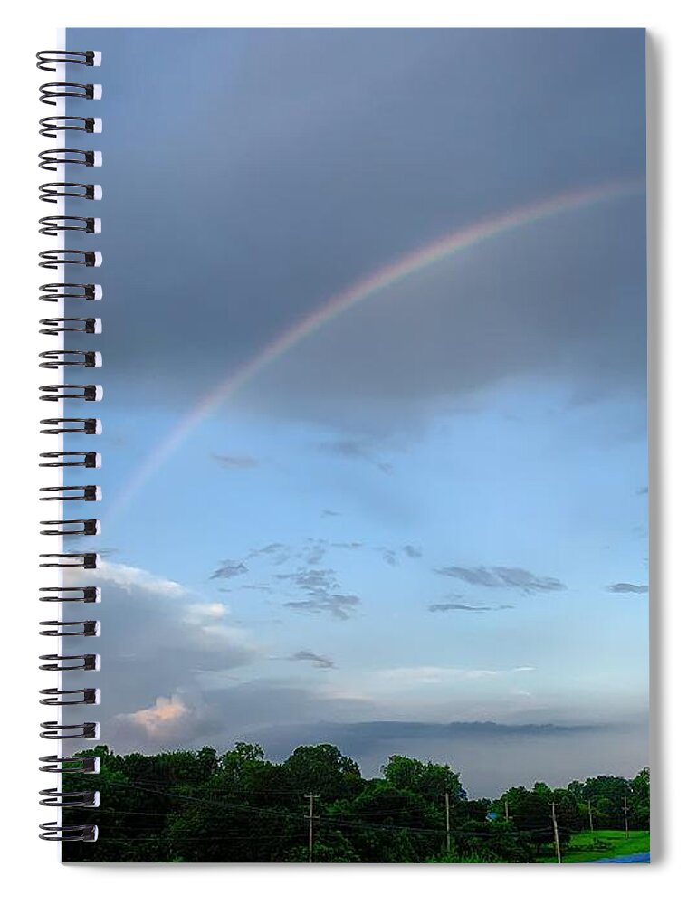 Rainbow Spiral Notebook featuring the photograph Rainbow after the Storm by Chris Montcalmo