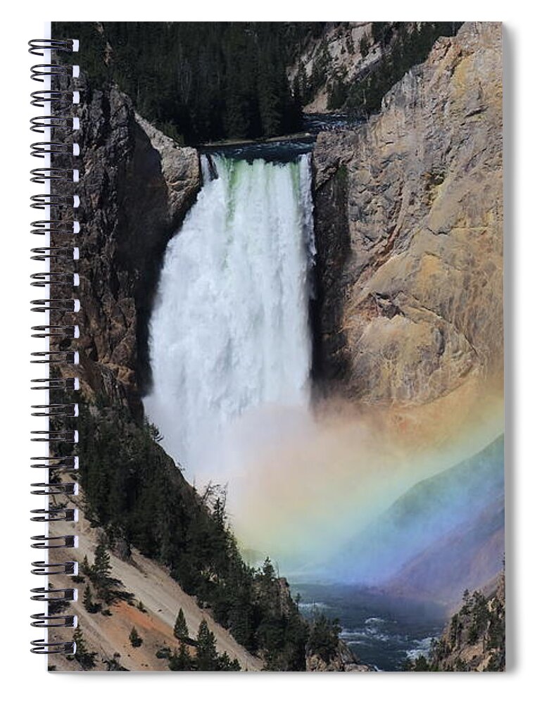 Upper Falls Spiral Notebook featuring the photograph Rainbow at the Falls by Yvonne M Smith