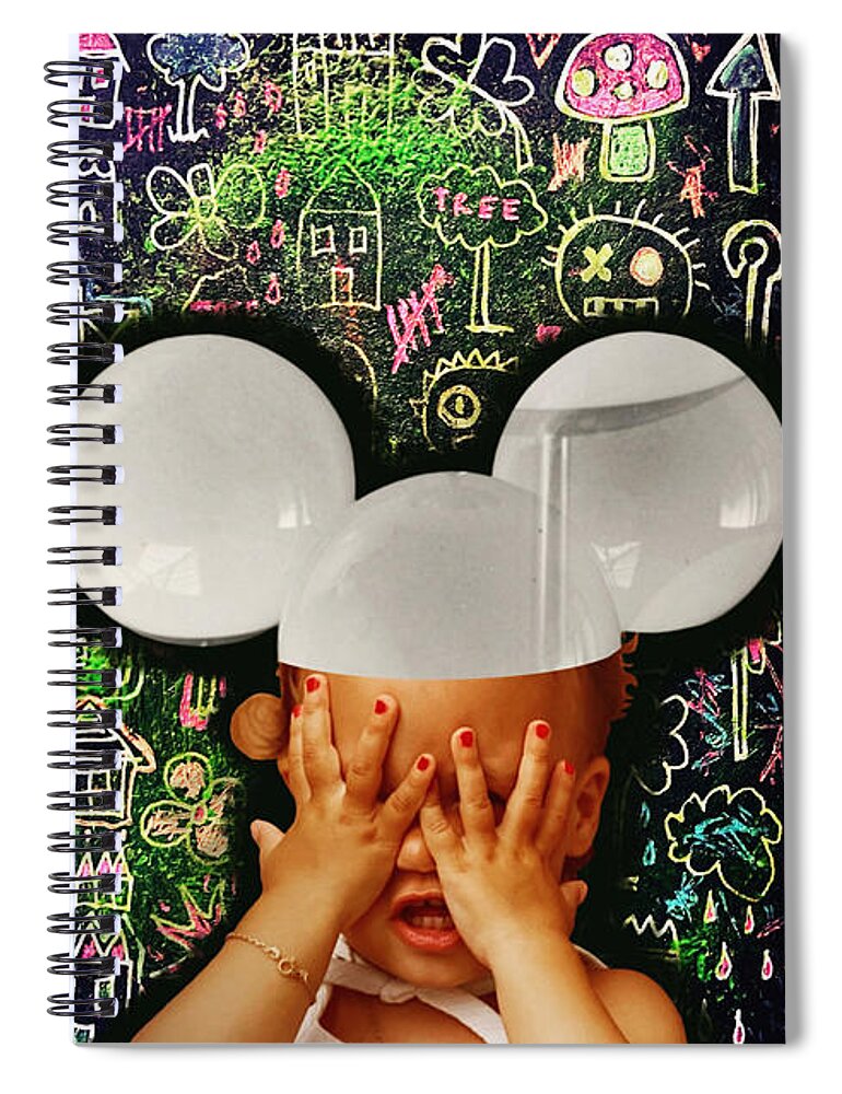 Art Spiral Notebook featuring the mixed media Rainbow Childhood by Tanja Leuenberger