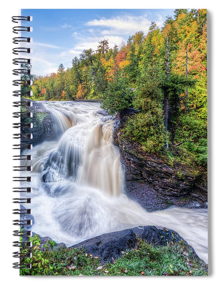 Waterfall Spiral Notebook featuring the photograph Rainbow Falls by Brad Bellisle