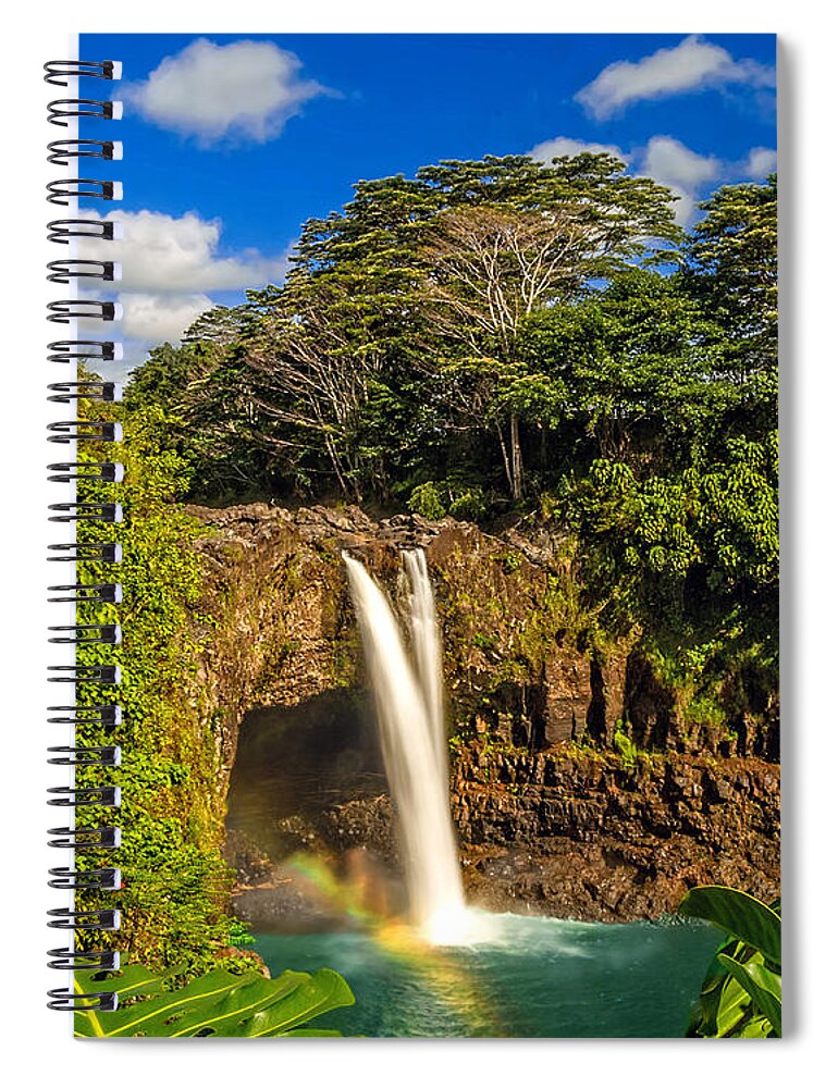  Spiral Notebook featuring the photograph Rainbow Falls In Hilo, Hawaii by Mitchell R Grosky
