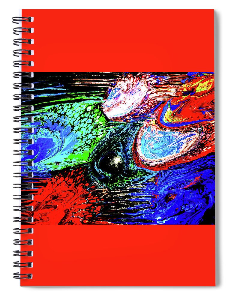 Flow Spiral Notebook featuring the painting Rainbow Flow by Anna Adams