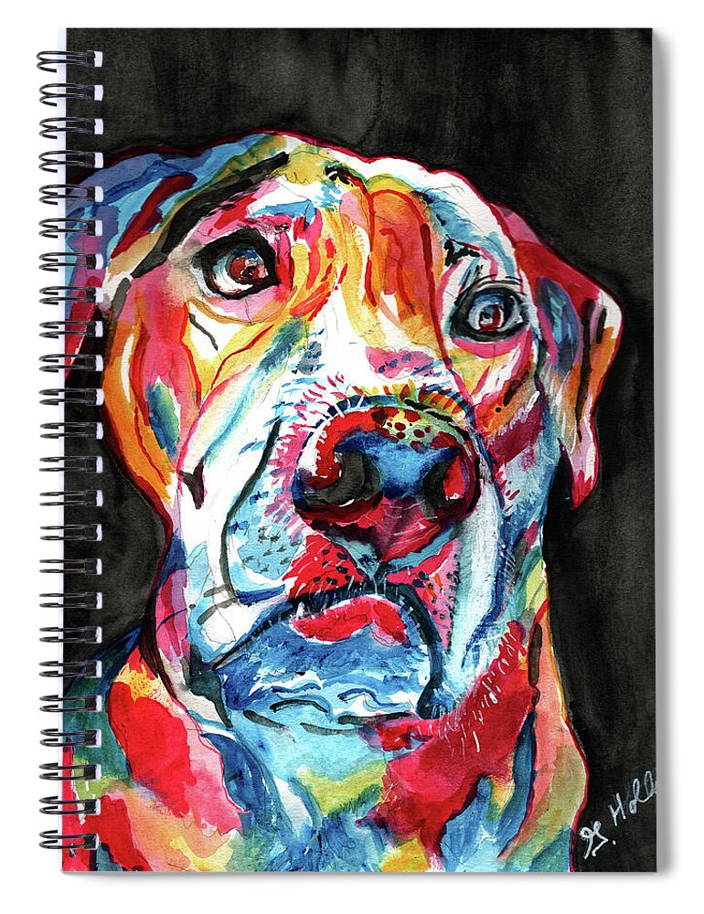 Dog Spiral Notebook featuring the painting Rainbow by Genevieve Holland