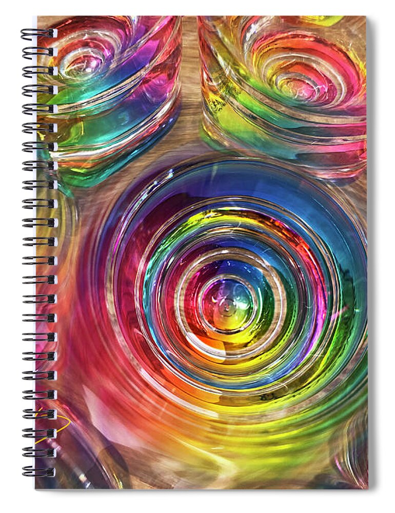 Rainbows Spiral Notebook featuring the painting Rainbow Glasses 1 by DC Langer