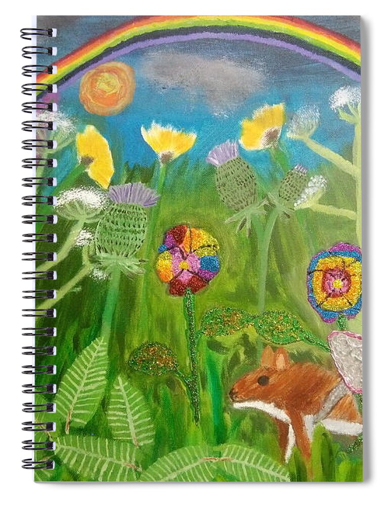 Lgbtq Spiral Notebook featuring the painting Rainbow Hero by David Westwood