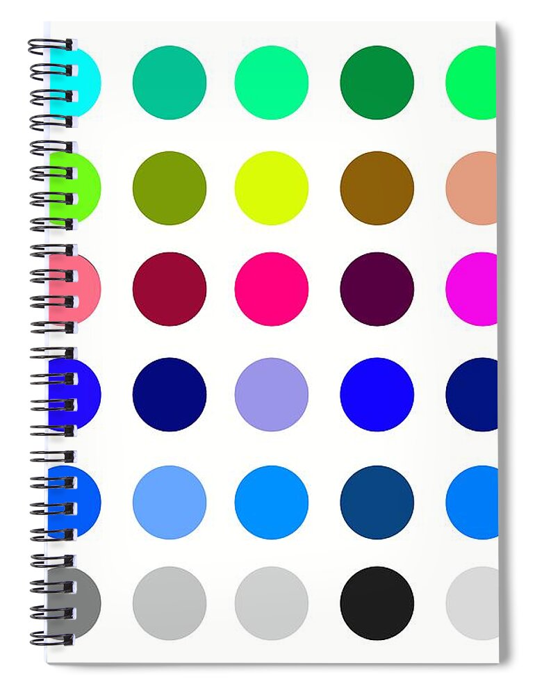 Polkadot Spiral Notebook featuring the digital art Rainbow Polkadot and White by Marianna Mills