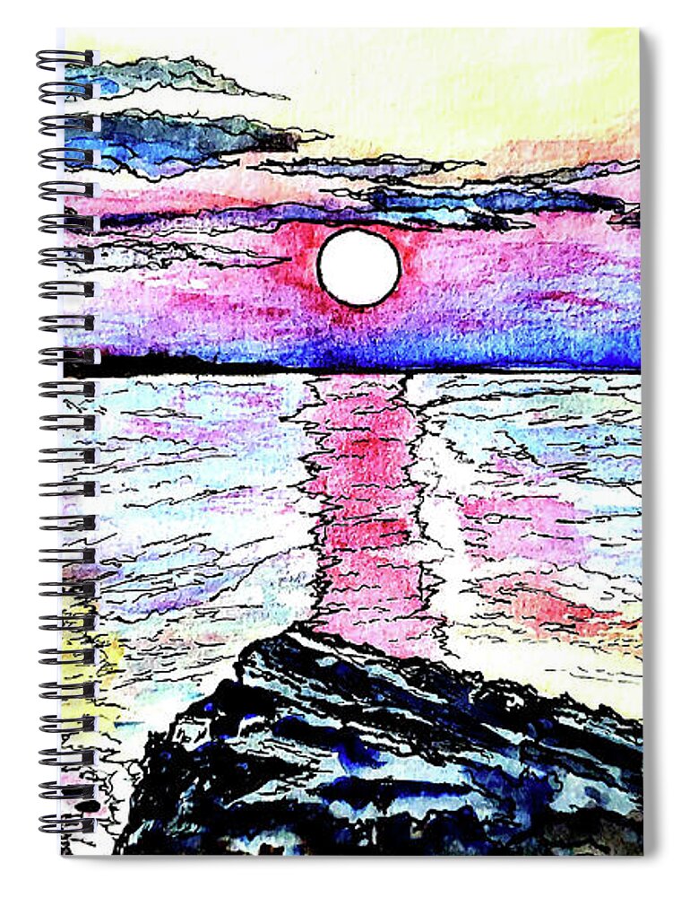 Eileen Kelly Spiral Notebook featuring the painting Rainbow Reflections by Eileen Kelly