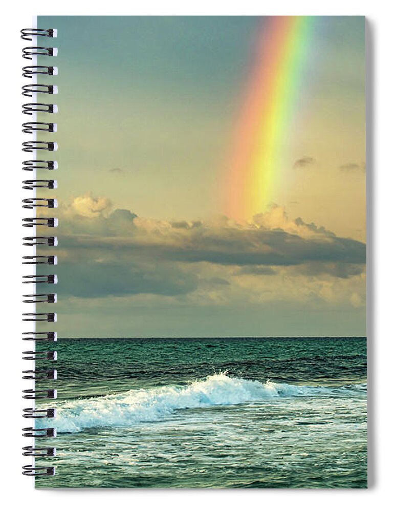 Rainbow Spiral Notebook featuring the photograph Rainbow Waves, Pensacola Beach, Florida by Beachtown Views