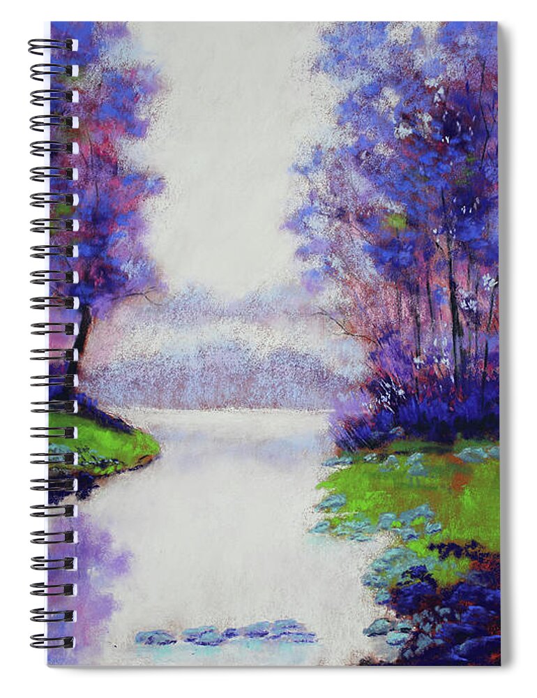 Colorful Spiral Notebook featuring the painting Rainbow's End by Lisa Crisman