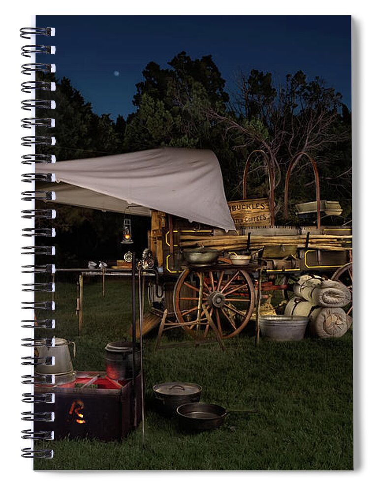 Wagon Spiral Notebook featuring the photograph Rainey Creek Chuck Wagon by Steve Templeton