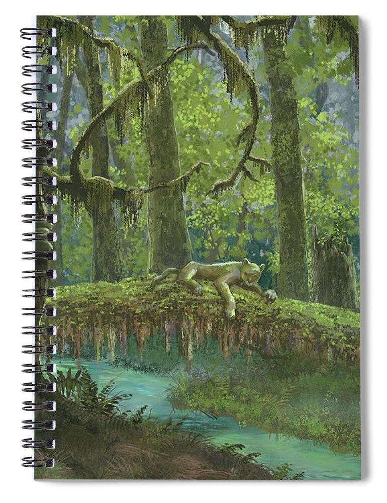 Rainforest Spiral Notebook featuring the painting Rainforest Afternoon by Don Morgan