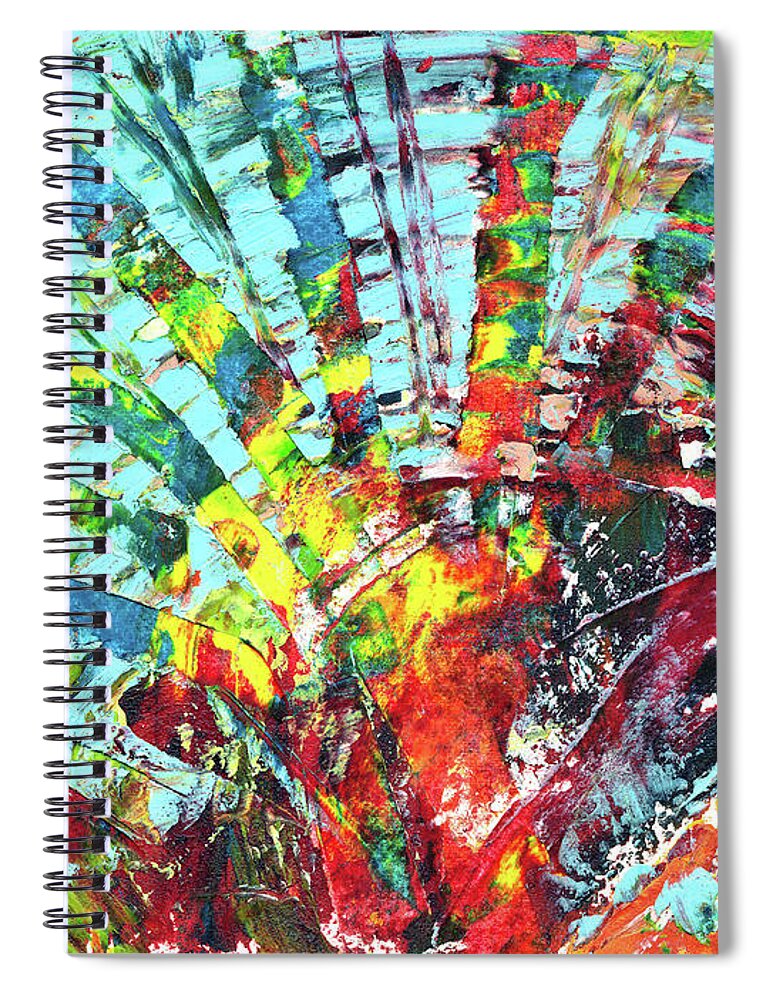 Tropical Spiral Notebook featuring the painting Rainforest Bromeliad 1 by Cynthia Fletcher