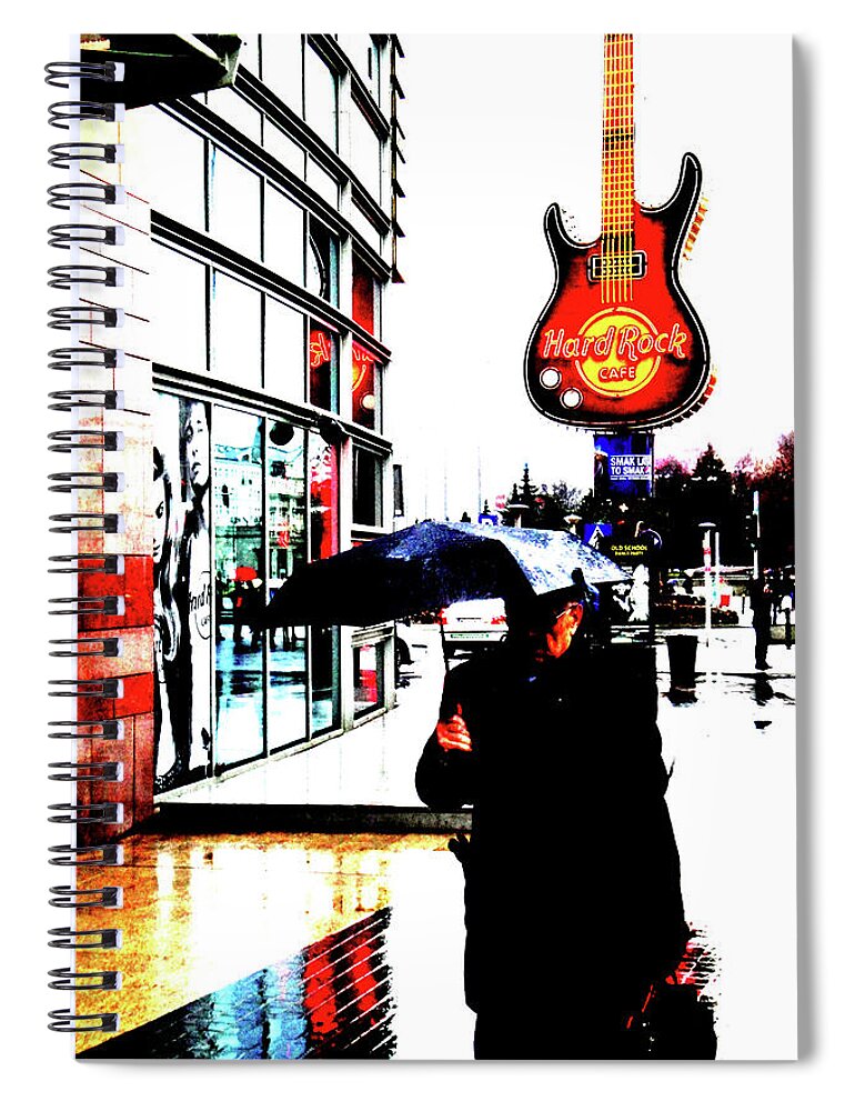Rain Spiral Notebook featuring the photograph Rainy Day In Warsaw, Poland by John Siest