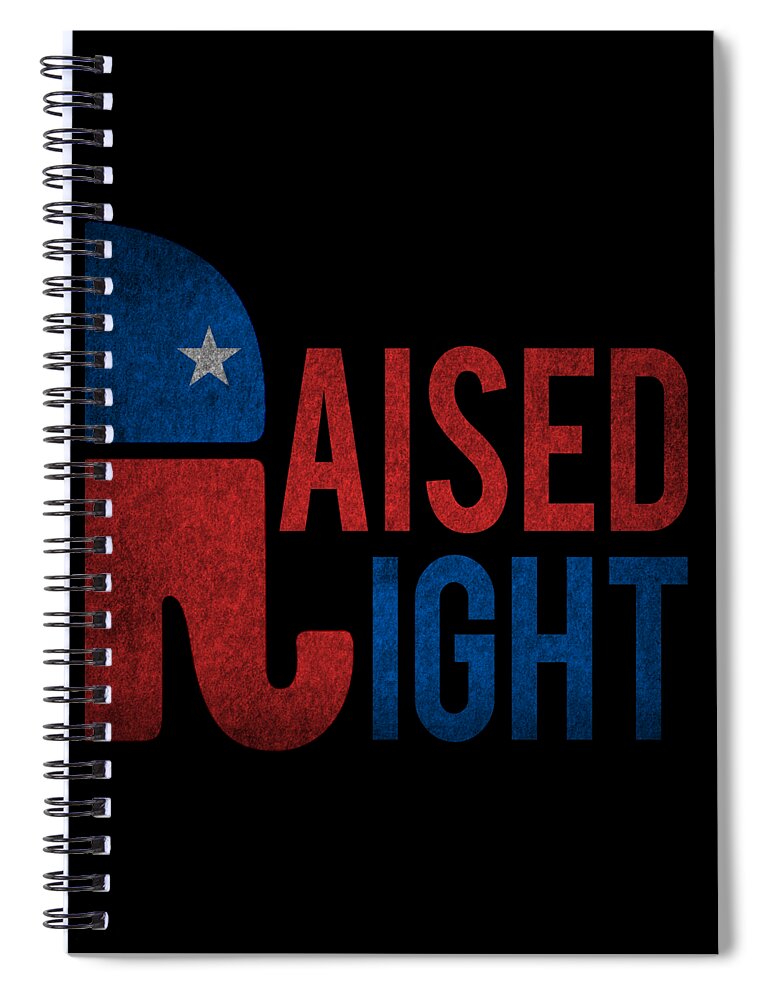 Cool Spiral Notebook featuring the digital art Raised Right Retro Republican by Flippin Sweet Gear