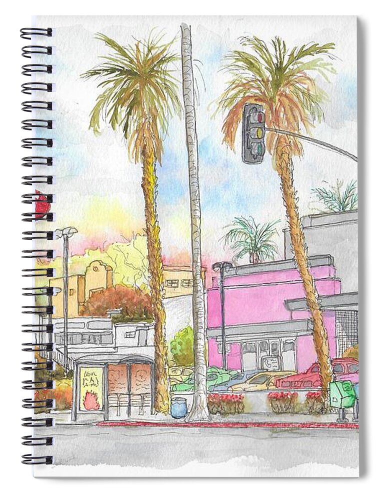 Ralphs Spiral Notebook featuring the painting Ralph's Supermarket, Sunset Blvd., Hollywood, CA by Carlos G Groppa
