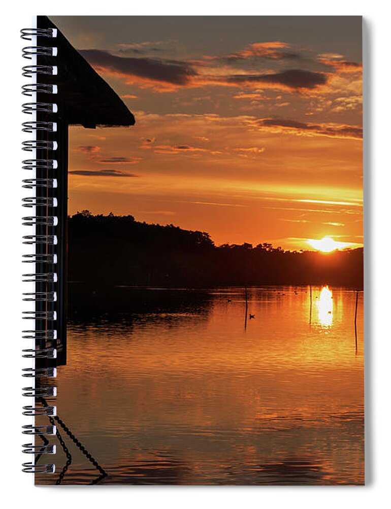 Sunset Spiral Notebook featuring the photograph Ranworth Broads Sunset by Gareth Parkes