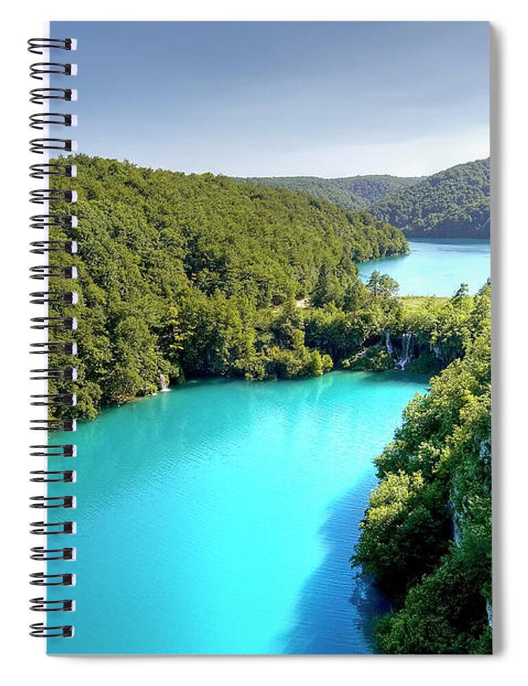 National Park Spiral Notebook featuring the photograph Travertine Dam Between Milanovac Gavanovac Lakes - Croatia by Paolo Signorini