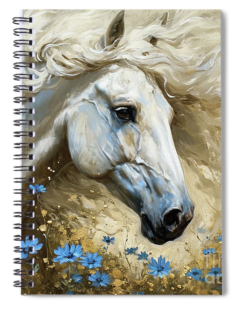 Horse Spiral Notebook featuring the painting Raving Beauty by Tina LeCour