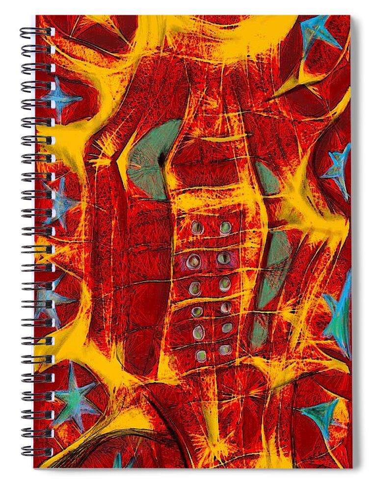 Yellow Spiral Notebook featuring the digital art Raw skin by Ljev Rjadcenko