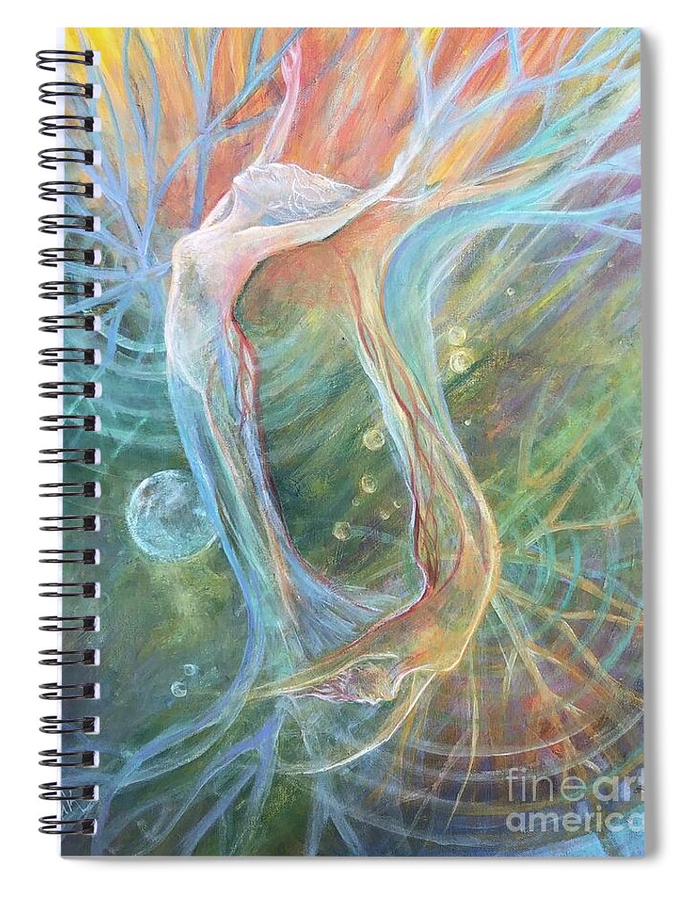 Painting Spiral Notebook featuring the painting ReachingRooting by Kristine Izak